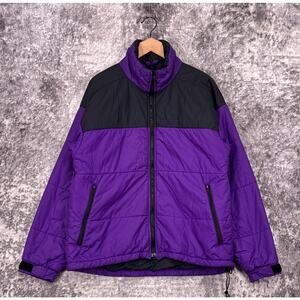 Vintage Marmot Puffer Jacket Medium Mens Purple & Black Full Zip Synthetic Down